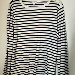 J. Crew Black and White Striped Tee